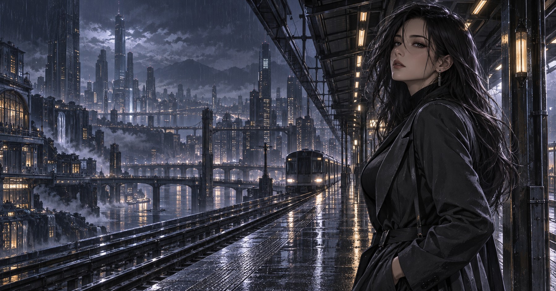 Midnight Platform desk mat artwork